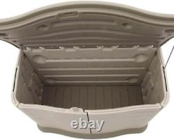 Weather Resistant Small Horizontal Resin Outdoor Storage Shed Olive and Sandston