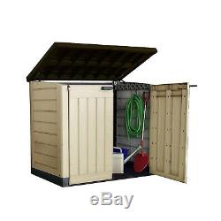 Wheelie Bin Storage Box Outdoor Plastic Garden Storage Shed Utility Cabinet Cupb