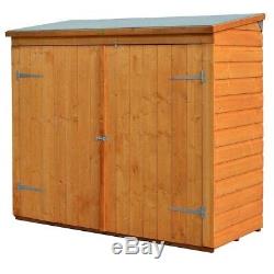 Wood Storage Shed 6 x 2 ft 8 in Lockable Double Door Weatherproof Outdoor New