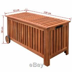 Wooden Garden Outdoor Storage Shed Box Cabinet Chest with 2 wheels waterproof bag
