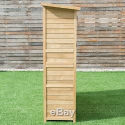 Wooden Outdoor Storage Garden Shed Cabinet 64 High 2 Shelves Weatherproof