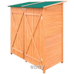 Wooden Utility Tool Shed Garden Storage House Backyard Outdoor Shed With Stool