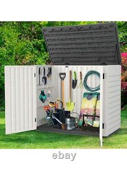 YITAHOME 35 Cu Ft Outdoor Horizontal Storage Sheds, Weather Resistant Resin Tool