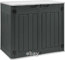 YITAHOME Large Outdoor Horizontal Storage Shed, 47 Cu Ft Resin Tool Shed WithO She
