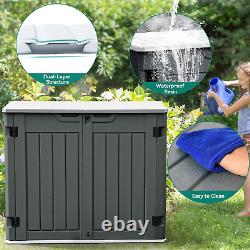 YITAHOME Large Outdoor Horizontal Storage Shed, 47 Cu Ft Resin Tool Shed WithO She