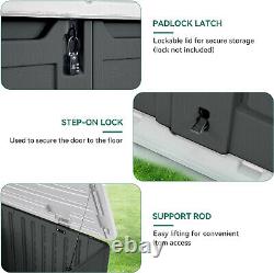 YITAHOME Large Outdoor Horizontal Storage Shed, 47 Cu Ft Resin Tool Shed WithO She