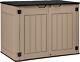 Yitahome Large Outdoor Horizontal Storage Shed, 47cu Ft Resin Tool Shed Witho Shelf