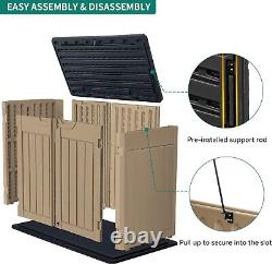 YITAHOME Large Outdoor Horizontal Storage Shed, Extra Large-47 cu ft, Brown