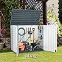 YITAHOME Outdoor Horizontal Shed witho Shelf, 35 Cu Ft Lockable Resin Waterproof