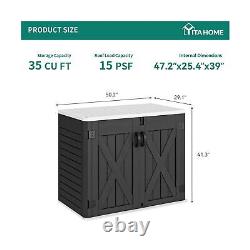 YITAHOME Outdoor Horizontal Storage Shed with X-Shaped Lockable Door, 35 Cu F