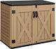 Yitahome Outdoor Horizontal Storage Shed With X-shaped Lockable Door, 35 Cu Ft W
