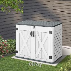 YITAHOME Outdoor Horizontal Storage Shed with X-Shaped Lockable Door, 35 Cu Ft W