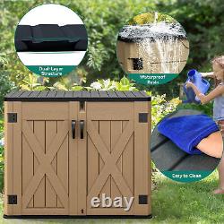 YITAHOME Outdoor Horizontal Storage Shed with X-Shaped Lockable Door, 35 Cu Ft W