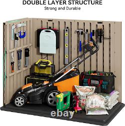 YITAHOME Outdoor Horizontal Storage Shed with X-Shaped Lockable Door, 35 Cu Ft W