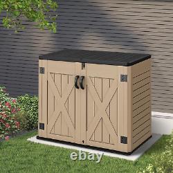 YITAHOME Outdoor Horizontal Storage Shed with X-Shaped Lockable Door, 35 Cu Ft W