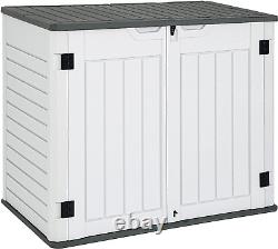 YITAHOME Outdoor Horizontal Storage Sheds WithO Shelf, 35 Cu Ft Lockable Resin Wat