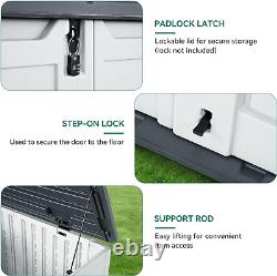 YITAHOME Outdoor Horizontal Storage Sheds WithO Shelf, 35 Cu Ft Lockable Resin Wat