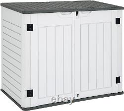 YITAHOME Outdoor Horizontal Storage Sheds WithO Shelf, 35 Cu Ft Lockable Resin Wat