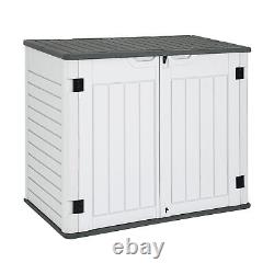 YITAHOME Outdoor Horizontal Storage Sheds witho Shelf, 35 Cu Ft Lockable Resin