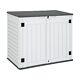Yitahome Outdoor Horizontal Storage Sheds Witho Shelf, 35 Cu Ft Lockable Resin
