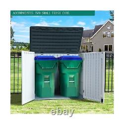 YITAHOME Outdoor Horizontal Storage Sheds witho Shelf, 35 Cu Ft Lockable Resin