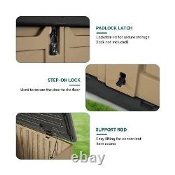 YITAHOME Outdoor Horizontal Storage Sheds witho Shelf, 35 Cu Ft Lockable Resin