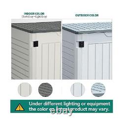 YITAHOME Outdoor Horizontal Storage Sheds witho Shelf, 35 Cu Ft Lockable Resin