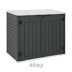 YITAHOME Outdoor Horizontal Storage Sheds witho Shelf, Weather Resistant Resin