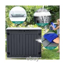 YITAHOME Outdoor Resin Storage Sheds, 39 in Height Lockable Waterproof Horizo