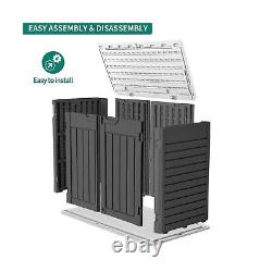 YITAHOME Outdoor Resin Storage Sheds, 39 in Height Lockable Waterproof Horizo