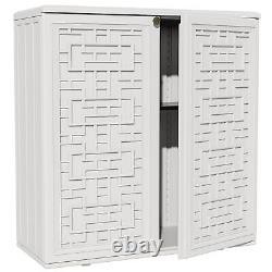 ZZM HDPE Outdoor Storage Shed, Outdoor Plastic Storage Cabinet, Horizontal Resin