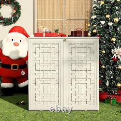 ZZM HDPE Outdoor Storage Shed, Outdoor Plastic Storage Cabinet, Horizontal Resin