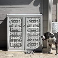 ZZM HDPE Outdoor Storage Shed, Outdoor Plastic Storage Cabinet, Horizontal Resin